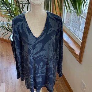 Chico's Deep Blue V-Neck Top